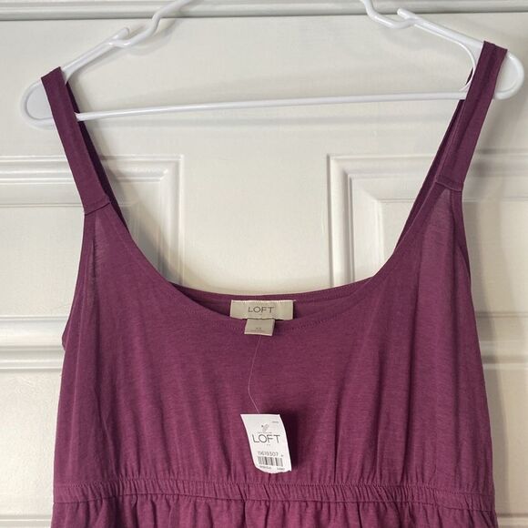NWT New Loft Purple Ruffle Tiered Dress Size XS - Picture 4 of 8